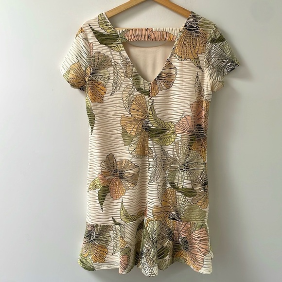 Nicole Miller Studio floral shift shirt mini dress US6 shortsleeve - Picture 3 of 12